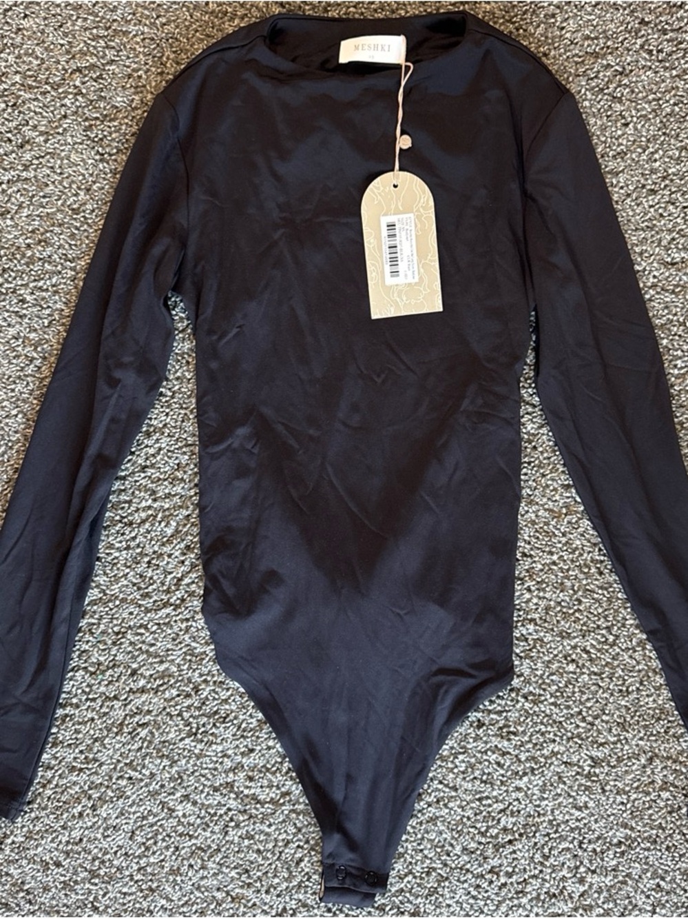Meshki Black Long Sleeve Kids Bodysuit
